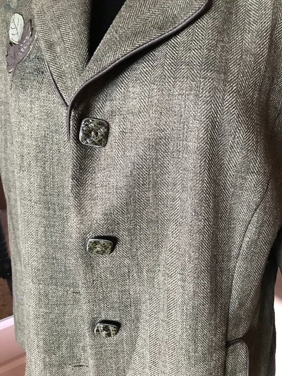 Sag Harbor Blazer: Lightweight 90s Autumn Embroidered Leaf Olive Green, Size 12 - Picture 6 of 11
